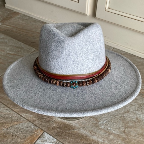 gracyallen Accessories - HEATHER GRAY FELT FEDORA RANGER HAT